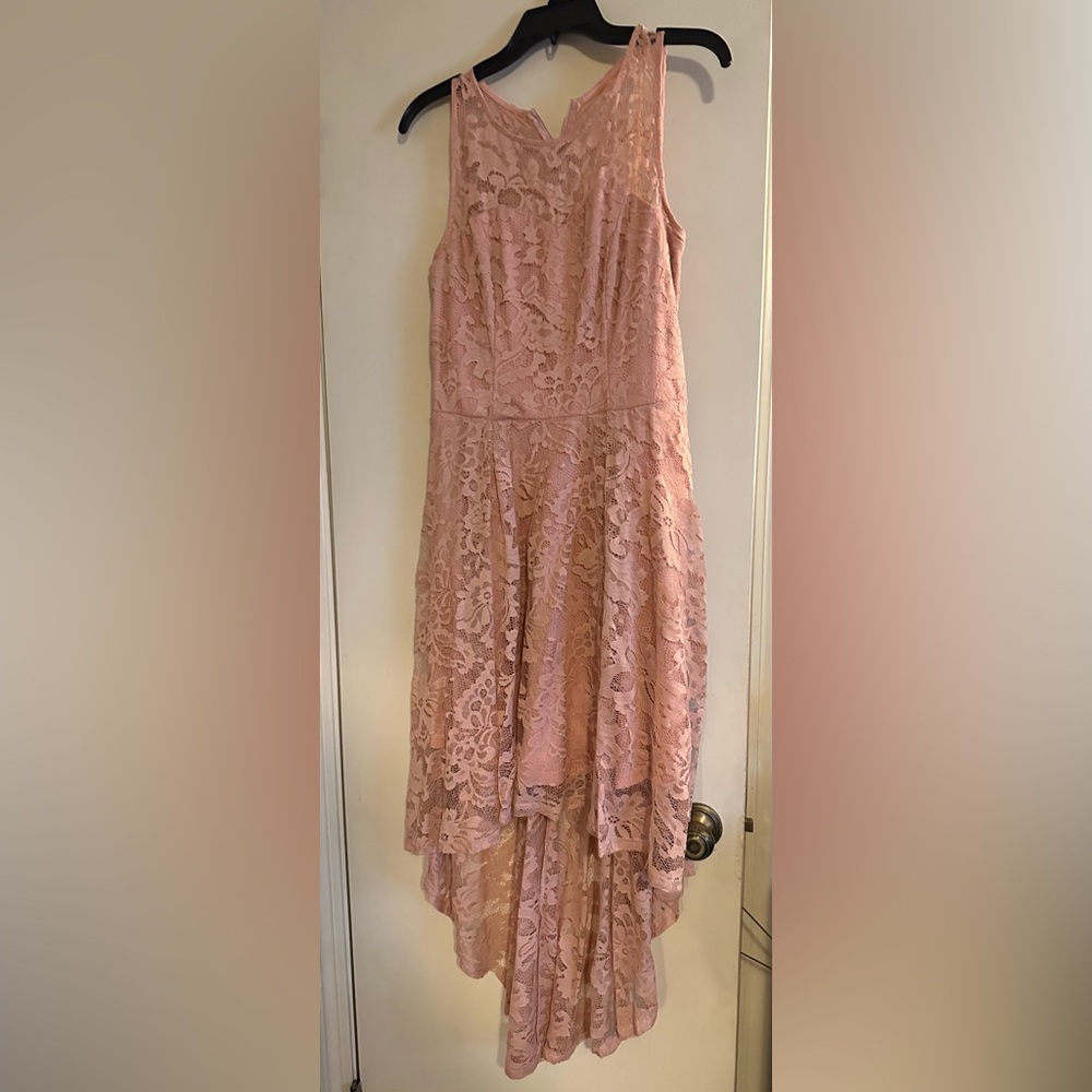 Elegant Pink Lace Dress